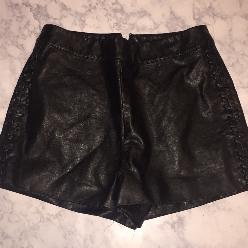 TOPSHOP Vegan Leather Shorts